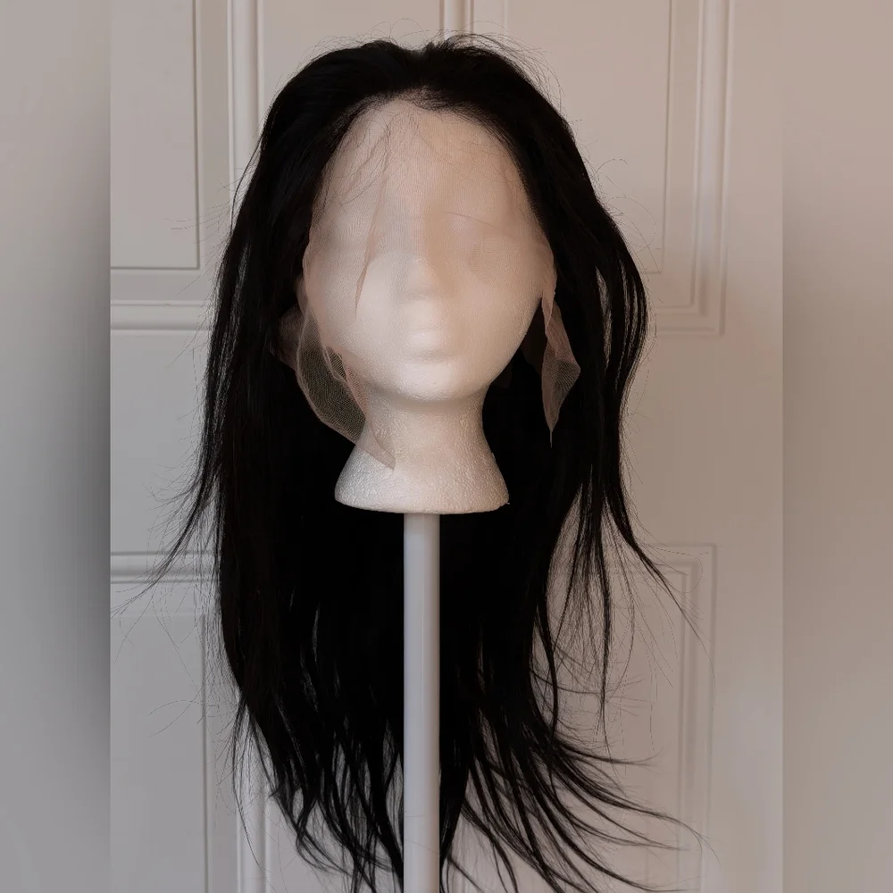 26” Straight Very Dark Brown/Natural Black Wig Lace Front Adjustable Cap